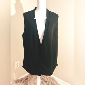 XL Belle Sky Black Button Up Vest